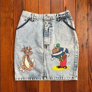 Vintage 1980s Hysteric Et Vous painted stonewash jean skirt 40EUR 8US